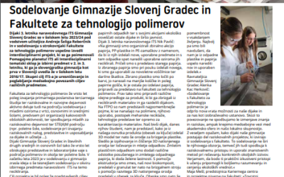 Sodelovanje Gimnazije Slovenj Gradec in Fakultete za tehnologijo polimerov